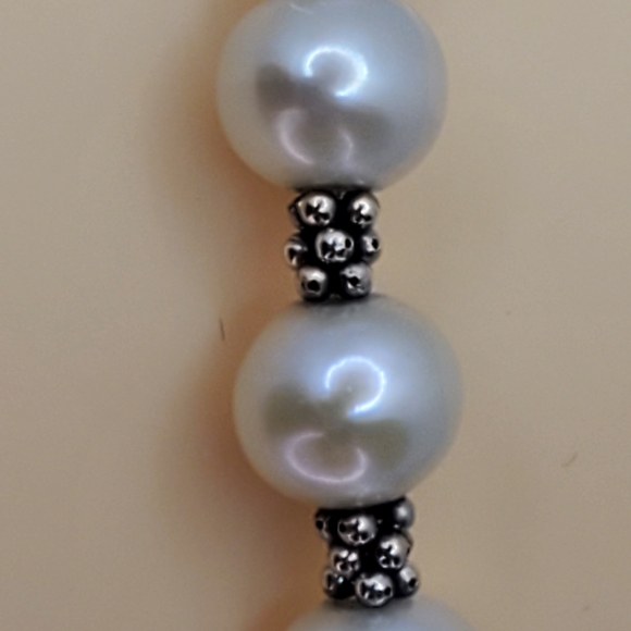 14k Solid White Gold Real Freshwater Pearl Bracelet - Picture 4 of 15